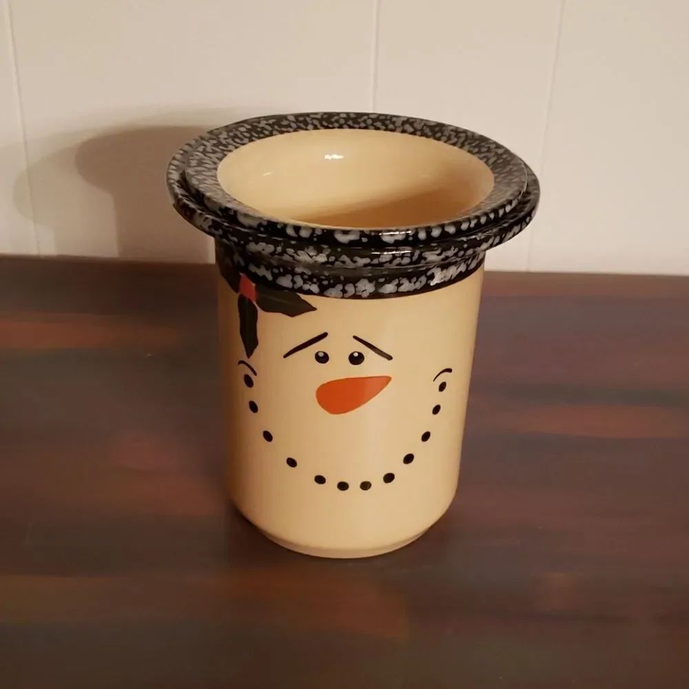 Cute Snowman Glazed Ceramic Holiday Decor
